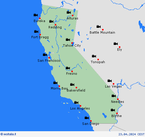 webcam California America del Nord Carte di previsione