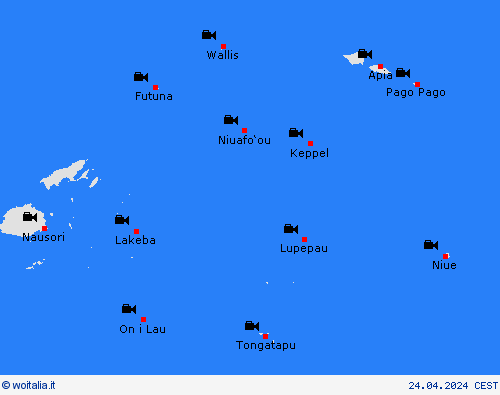 webcam Samoa Americane Oceania Carte di previsione