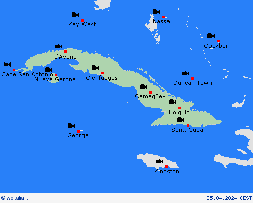 webcam Cuba America Centrale Carte di previsione