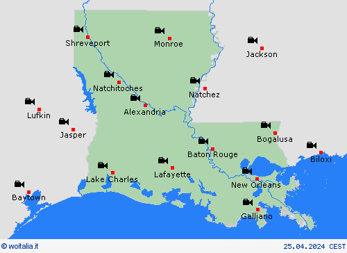 webcam Louisiana America del Nord Carte di previsione