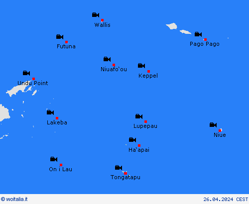 webcam Tonga Oceania Carte di previsione