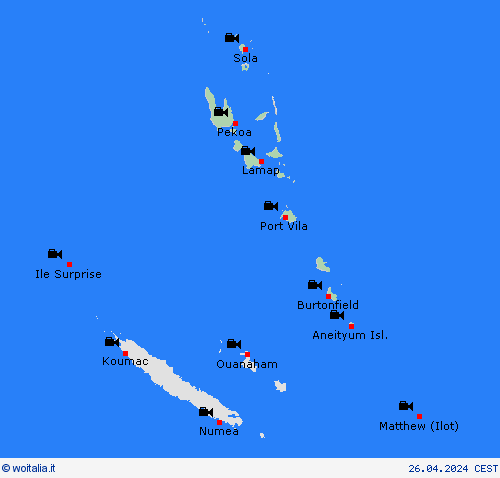 webcam Vanuatu Oceania Carte di previsione