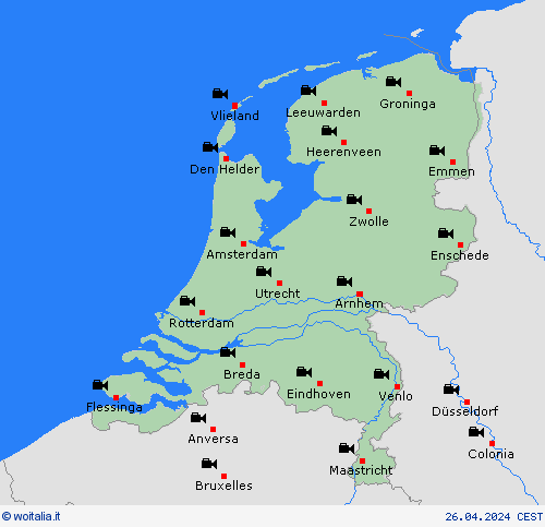 webcam Paesi Bassi Europa Carte di previsione