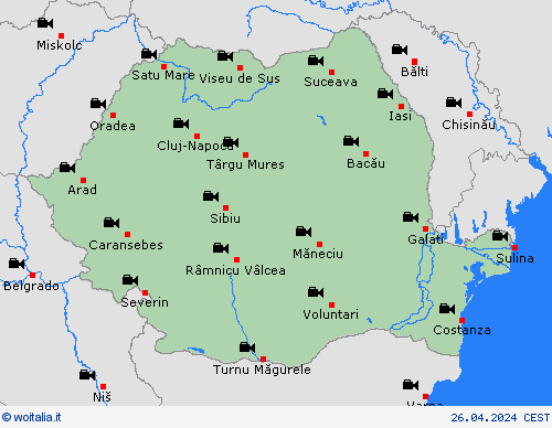 webcam Romania Europa Carte di previsione