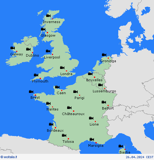 webcam  Europa Carte di previsione