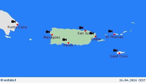 webcam Porto Rico America Centrale Carte di previsione