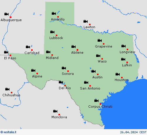 webcam Texas America del Nord Carte di previsione