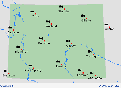 webcam Wyoming America del Nord Carte di previsione