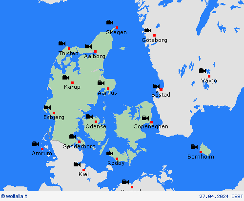 webcam Danimarca Europa Carte di previsione