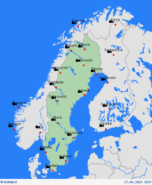 webcam Svezia Europa Carte di previsione