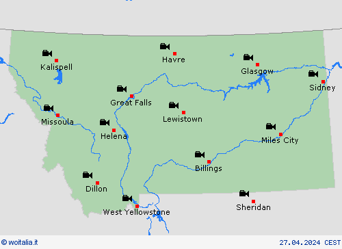 webcam Montana America del Nord Carte di previsione