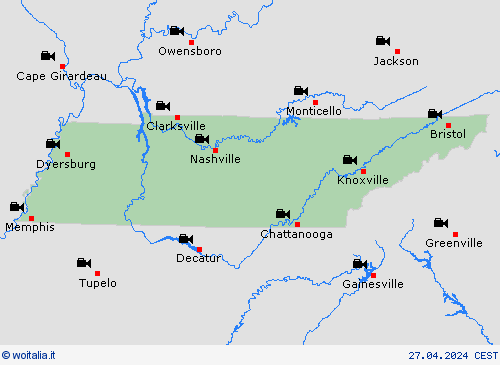 webcam Tennessee America del Nord Carte di previsione
