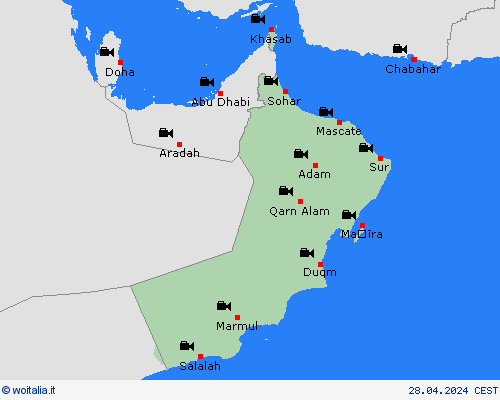 webcam Oman Asia Carte di previsione