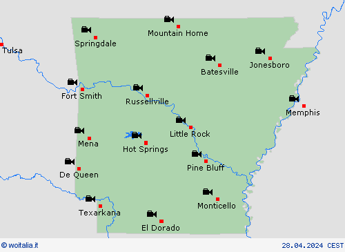 webcam Arkansas America del Nord Carte di previsione
