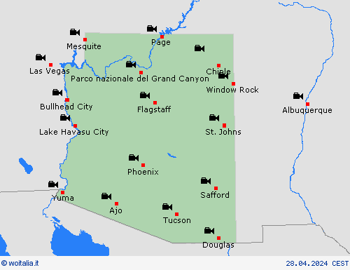 webcam Arizona America del Nord Carte di previsione