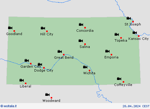 webcam Kansas America del Nord Carte di previsione