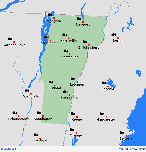 webcam Vermont America del Nord Carte di previsione