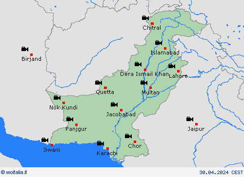webcam Pakistan Asia Carte di previsione