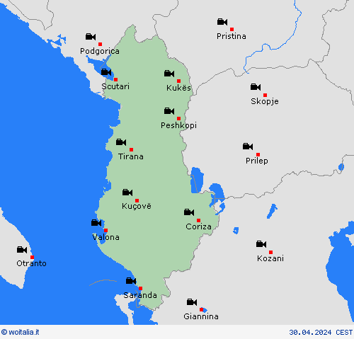 webcam Albania Europa Carte di previsione