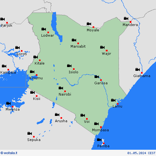 webcam Kenya Africa Carte di previsione