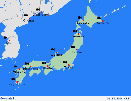 webcam Giappone Asia Carte di previsione