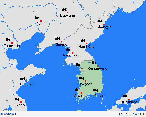 webcam Corea del Sud Asia Carte di previsione