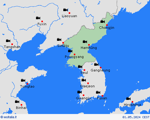 webcam Corea del Nord Asia Carte di previsione