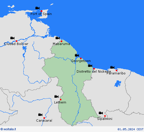 webcam Guyana America Meridionale Carte di previsione