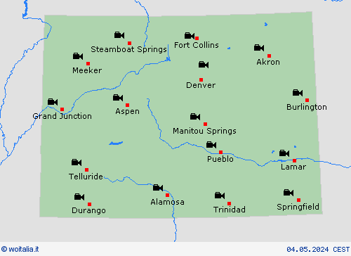 webcam Colorado America del Nord Carte di previsione