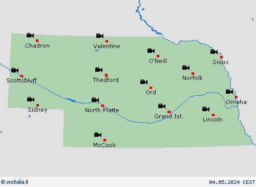 webcam Nebraska America del Nord Carte di previsione