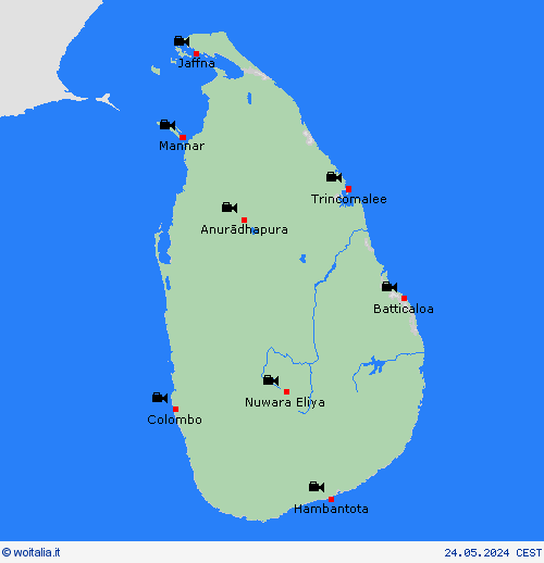 webcam Sri Lanka Asia Carte di previsione