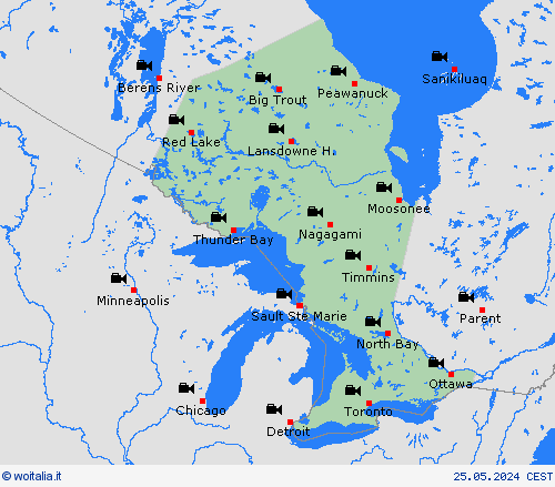 webcam Ontario America del Nord Carte di previsione