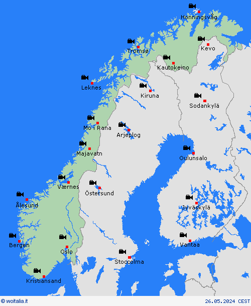webcam Norvegia Europa Carte di previsione