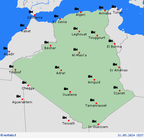 webcam Algeria Africa Carte di previsione