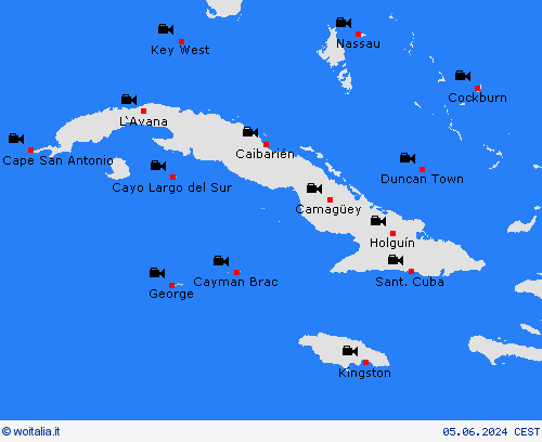 webcam Isole Cayman America Centrale Carte di previsione