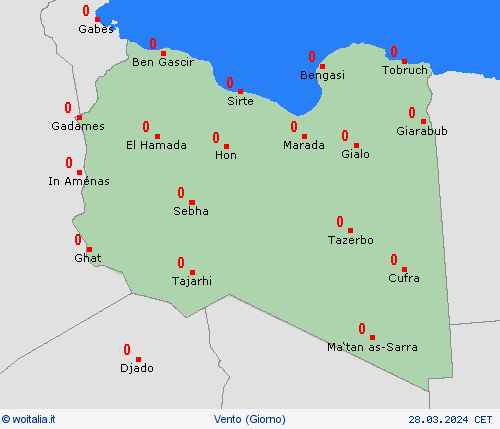 vento Libia Africa Carte di previsione