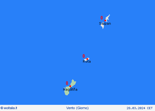 vento Guam Oceania Carte di previsione