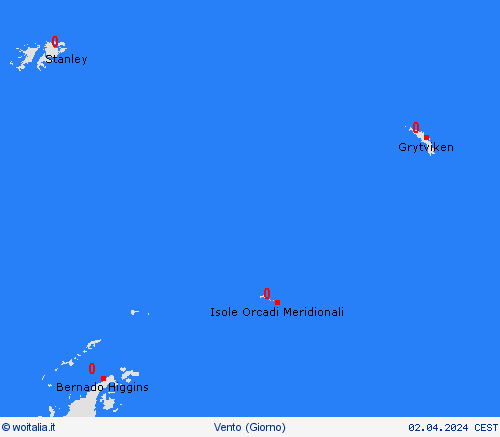 vento Isole Orcadi Meridionali America Meridionale Carte di previsione