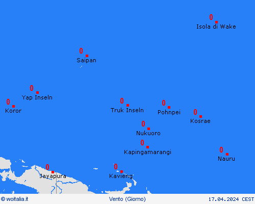 vento Nauru Oceania Carte di previsione