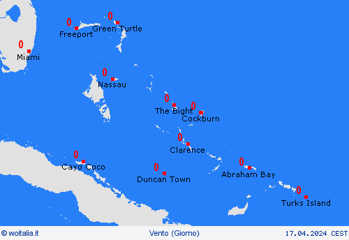 vento Bahamas America Centrale Carte di previsione