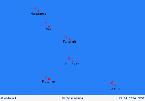 vento Tuvalu Oceania Carte di previsione