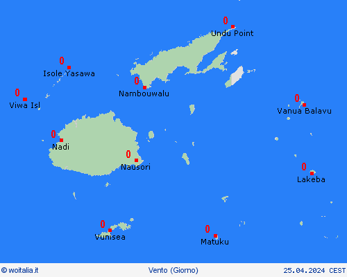 vento Figi Oceania Carte di previsione