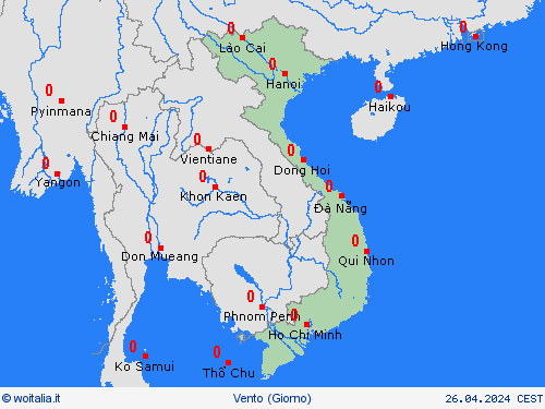 vento Vietnam Asia Carte di previsione