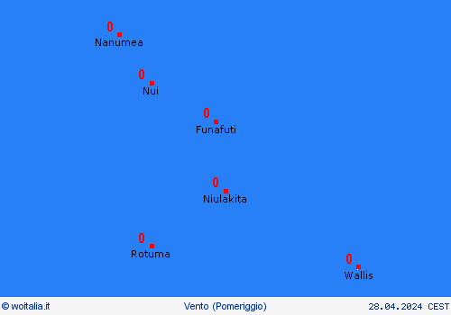 vento Tuvalu Oceania Carte di previsione