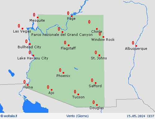 vento Arizona America del Nord Carte di previsione