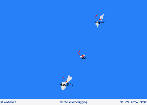 vento Isole Marianne Oceania Carte di previsione
