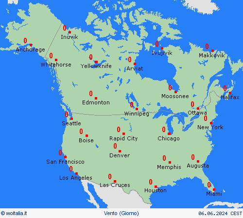 vento  America del Nord Carte di previsione